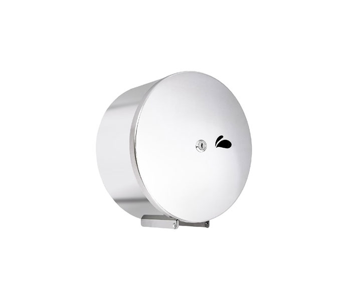 Dispenser para rolo de papel higiênico em aço inox escovado