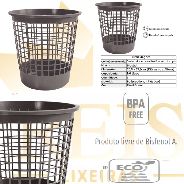 Cesto Telado para Lixo Eco 9,6 Litros