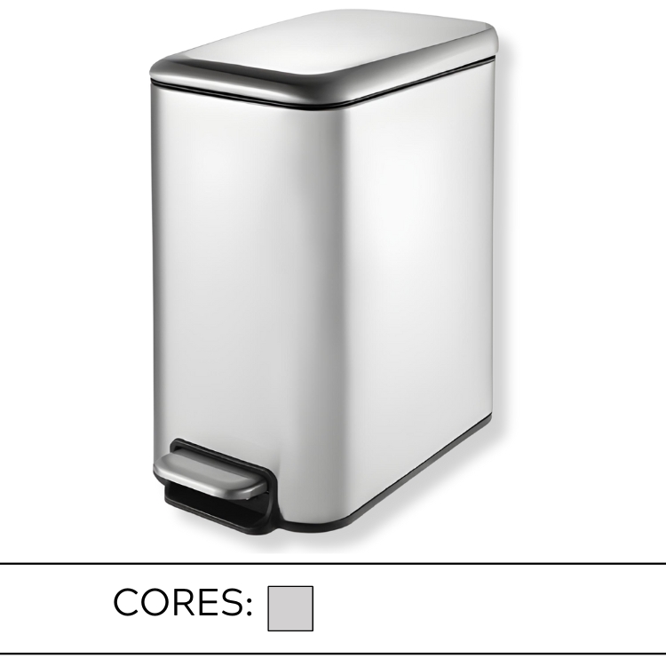 Lixeira com pedal Linea 5 Litros Aço Inox