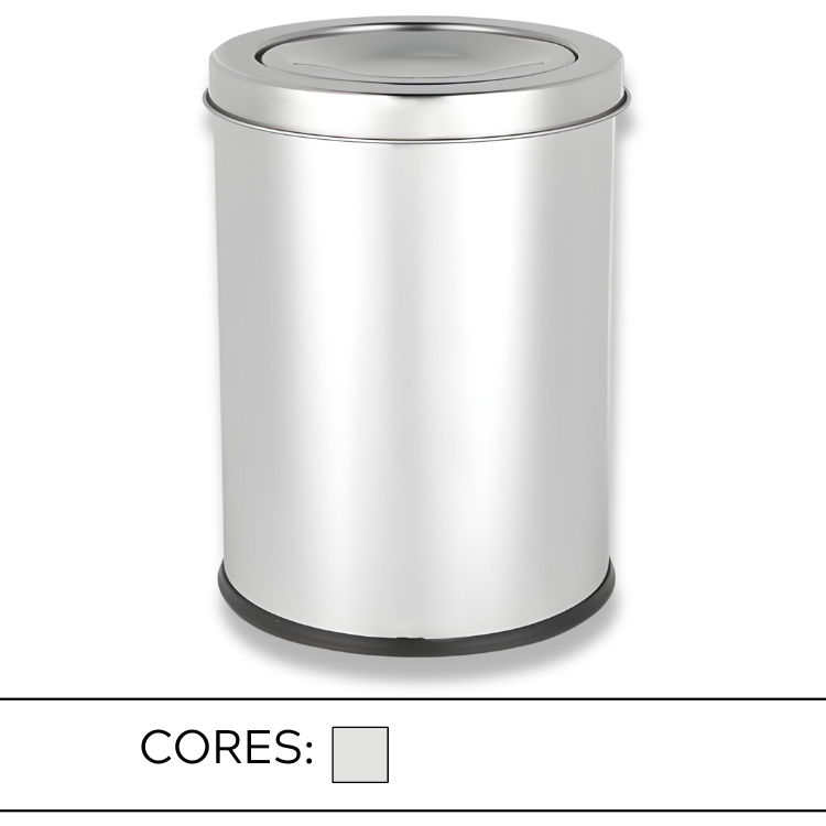 Lixeira Basculante Multiuso Inox 12 Litros.