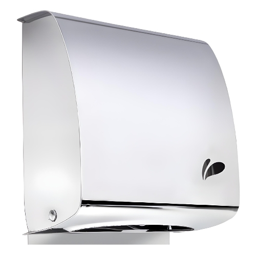 Dispenser de parede para papel toalha interfolhas, em aço inox