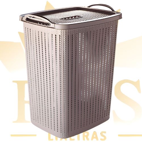 Cesto de roupas com Tramas e Alças 40 Litros