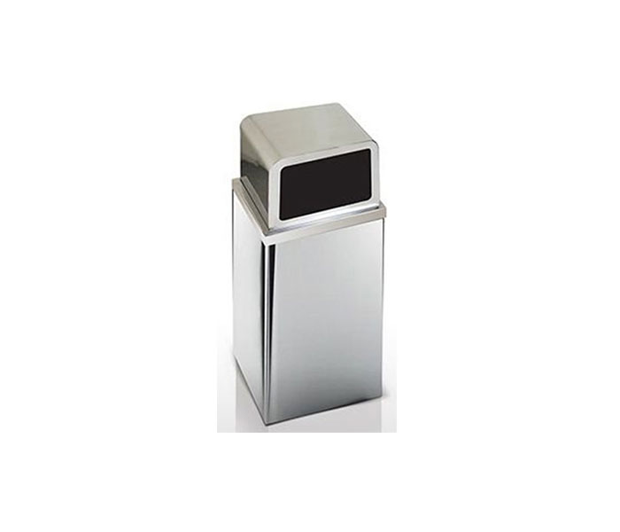 Lixeira em aço inox com tampa alta em inox 100 Litros