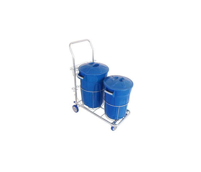 Carrinho funcional dois baldes para limpeza 01 cesto 40 litros 01 cesto 60 litros
