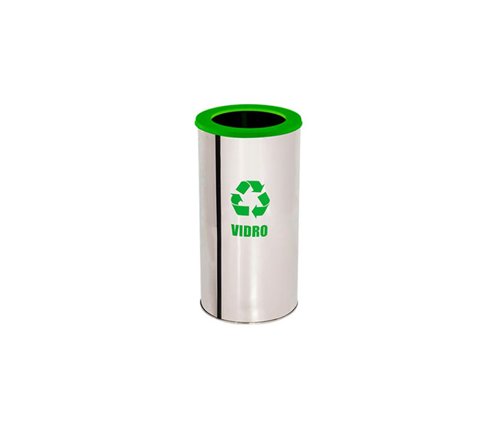 Lixeira de Inox com aro colorido 15 Litros