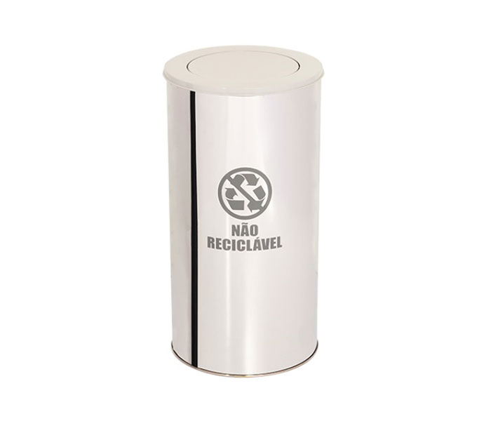 Lixeira de aço Inox com tampa basculante colorida 50 litros