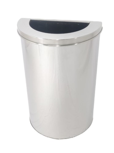 Lixeira ou Cesto de lixo em Inox meia lua 20 Litros