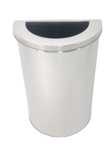 Lixeira ou Cesto de lixo em Inox meia lua 35 Litros