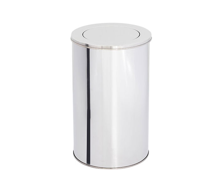 Lixeira Inox tampa basculante Redonda 100 litros