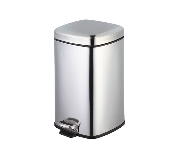 Lixeira de Inox com pedal de 12 Litros com Balde interno Quadrada