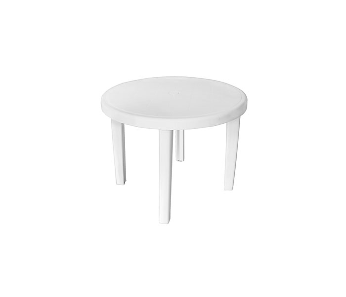 Mesa redonda plástica 4 lugares com pés plásticos
