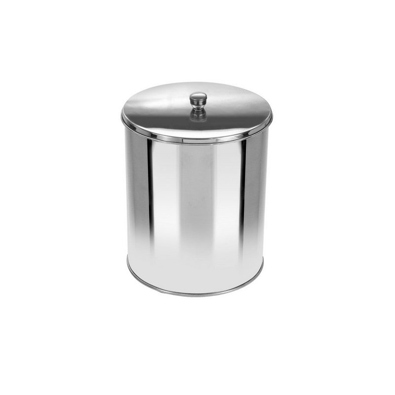 Lixeira Inox com tampa de Sobrepor sem Balde Interno 5 Litros