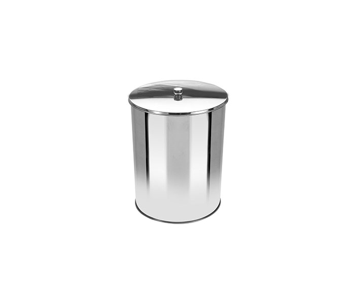 Lixeira Inox com tampa de Sobrepor sem Balde Interno 10 Litros