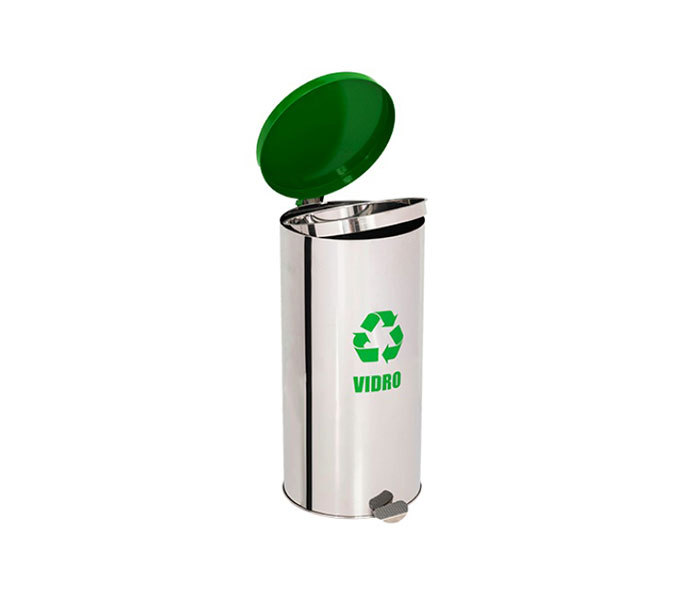 Lixeira de Aço Inox com tampa COLORIDA E PEDAL 12 Litros