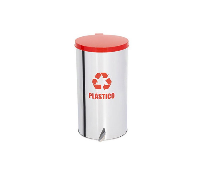 Lixeira de Aço Inox com tampa COLORIDA E PEDAL 75 Litros