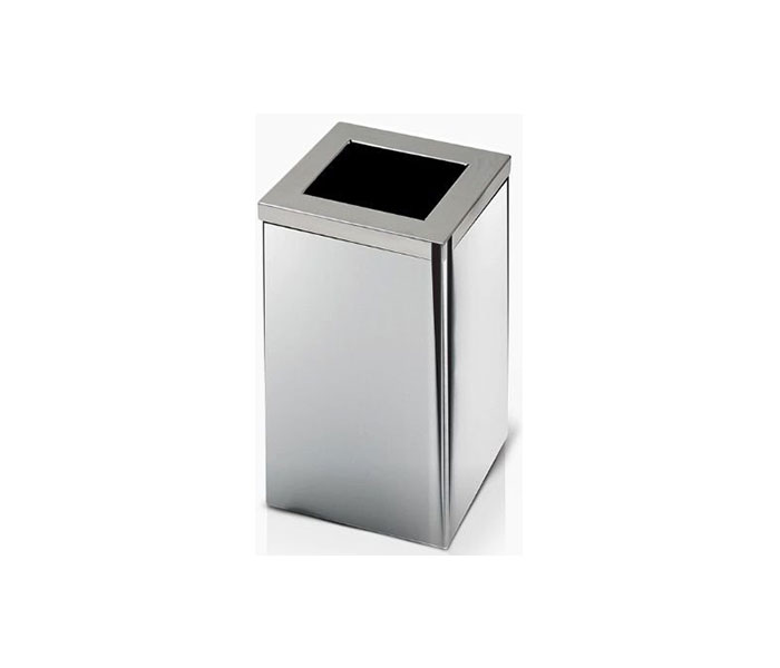 Lixeira de Inox quadrada com tampa Aro 50 litros
