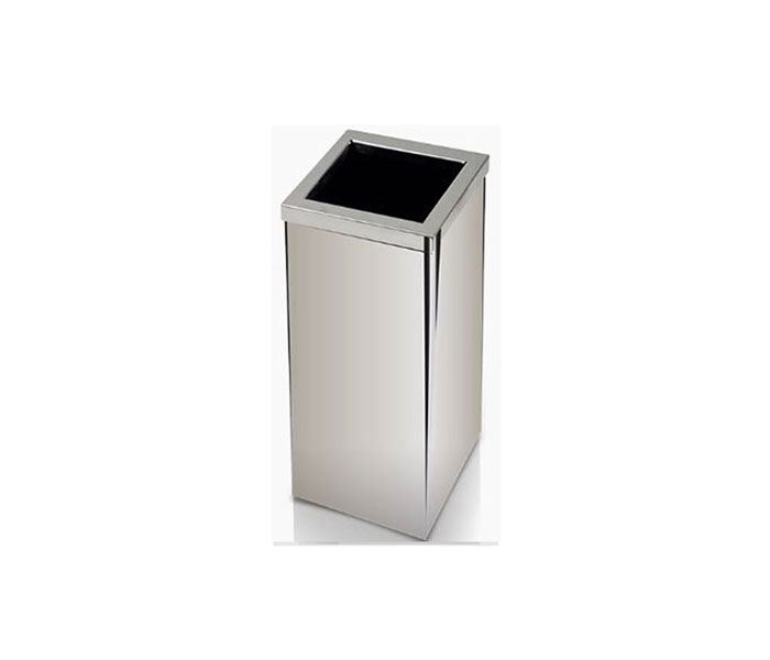 Lixeira de Inox quadrada com tampa Aro 100 litros