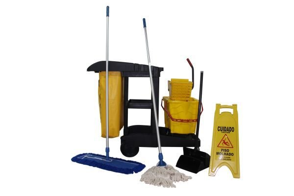 Kit completo do carrinho funcional de limpeza