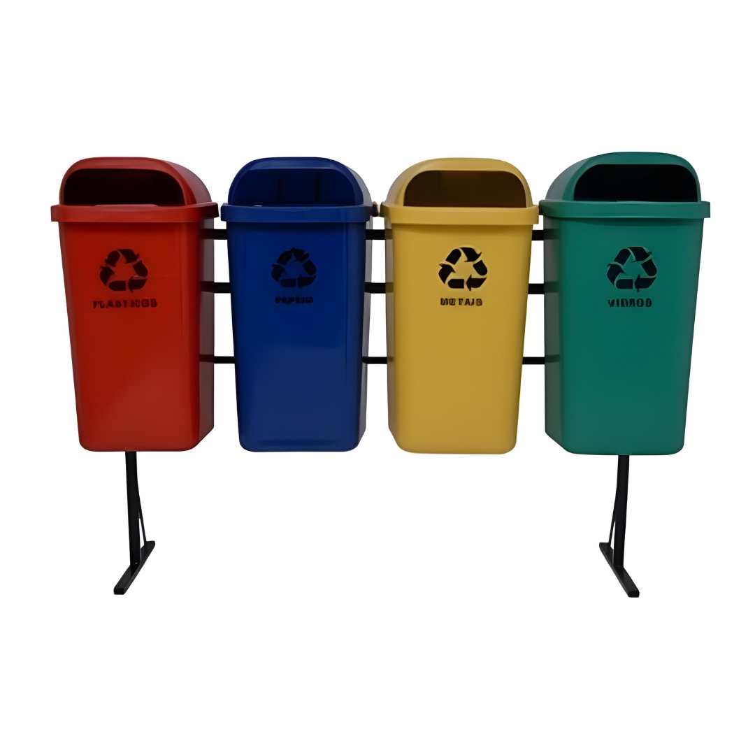 Conjunto de coleta Seletiva 4 Cestos de 50 litros