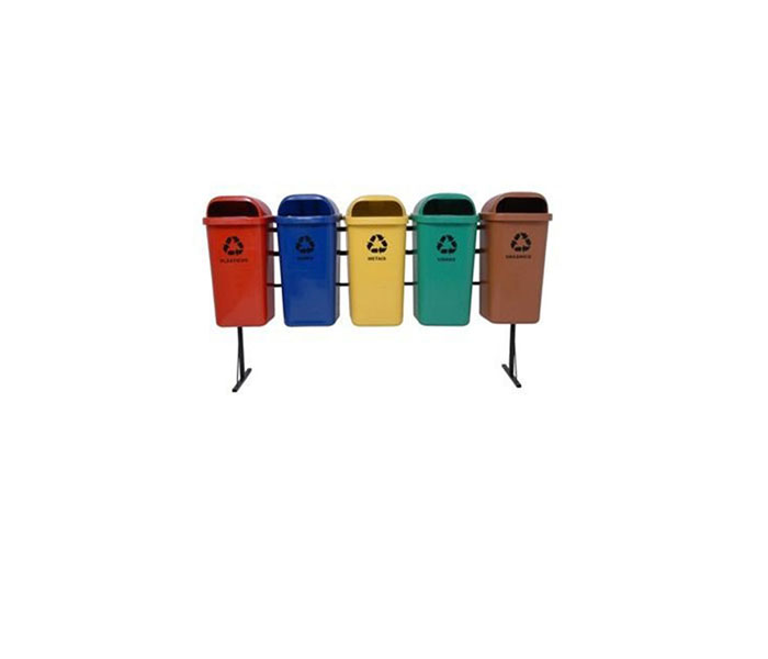 Conjunto de coleta Seletiva 5 Cestos Plasticos 50 litros