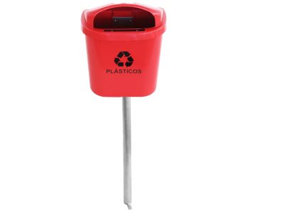 Lixeira individual para coleta seletiva 40 Litros com poste