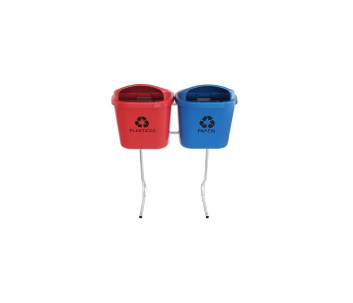 Conjunto de coleta seletiva de 40L com 02 lixeiras.