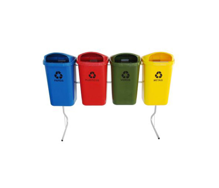 Conjunto para Coleta Seletiva de 50L com 04 Cestos