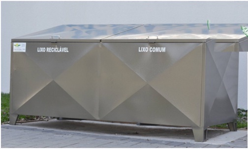Container de Aço Galvanizado 1.520 Litros com 2 Tampas sem Rodas – MC1600