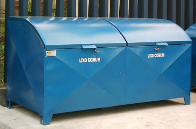 Container de Aço Galvanizado 1.600 Litros com 2 Tampas sem Rodas – MC1600A