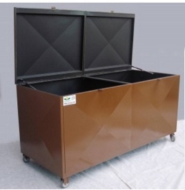 Container de Aço Galvanizado 1.520 Litros com 2 Tampas e Rodas – MC1600R