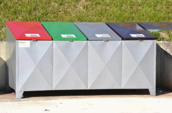 Container de Aço Galvanizado 2.240 Litros com 4 Tampas – MC2240-4