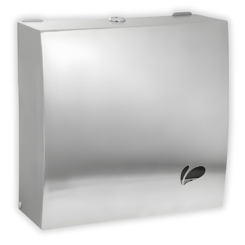 Dispenser para papel toalha interfolhas em aço inox 600 folhas