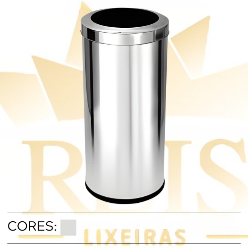 Cesto para lixo em aço inox com tampa Aro 30 Litros