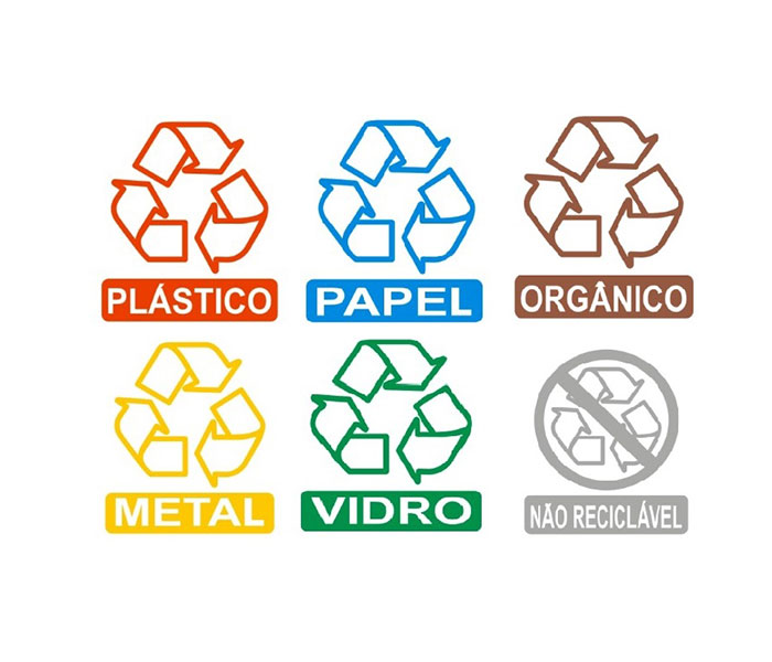 Adesivo Colorido para coleta Seletiva - Unidade