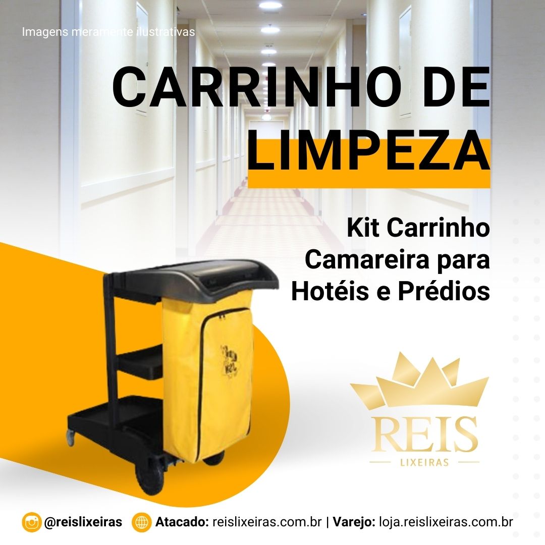 Carrinho de Limpeza: Kit Carrinho Camareira para Hotéis e Prédios