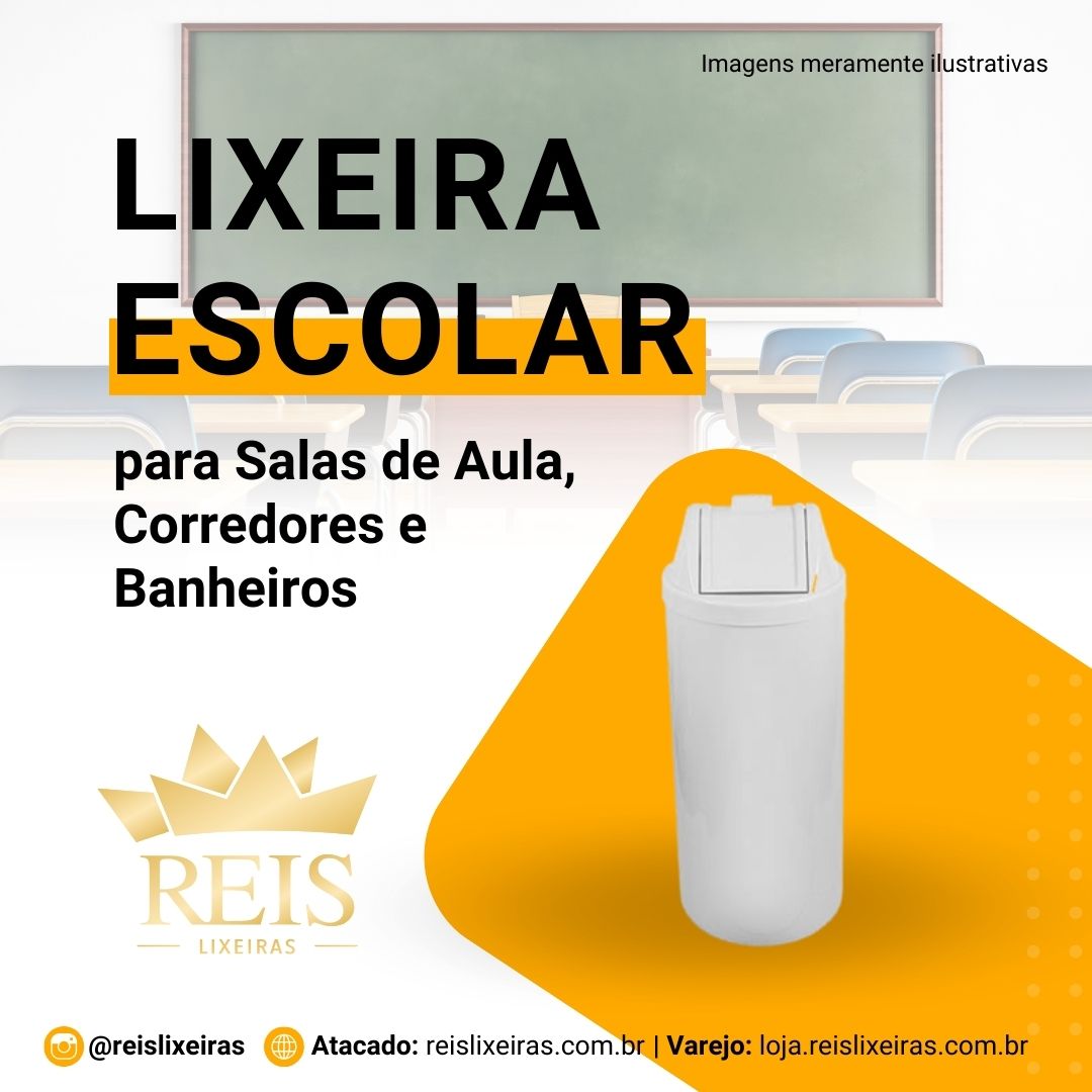 Lixeira Escolar para Salas de Aula, Corredores e Banheiros