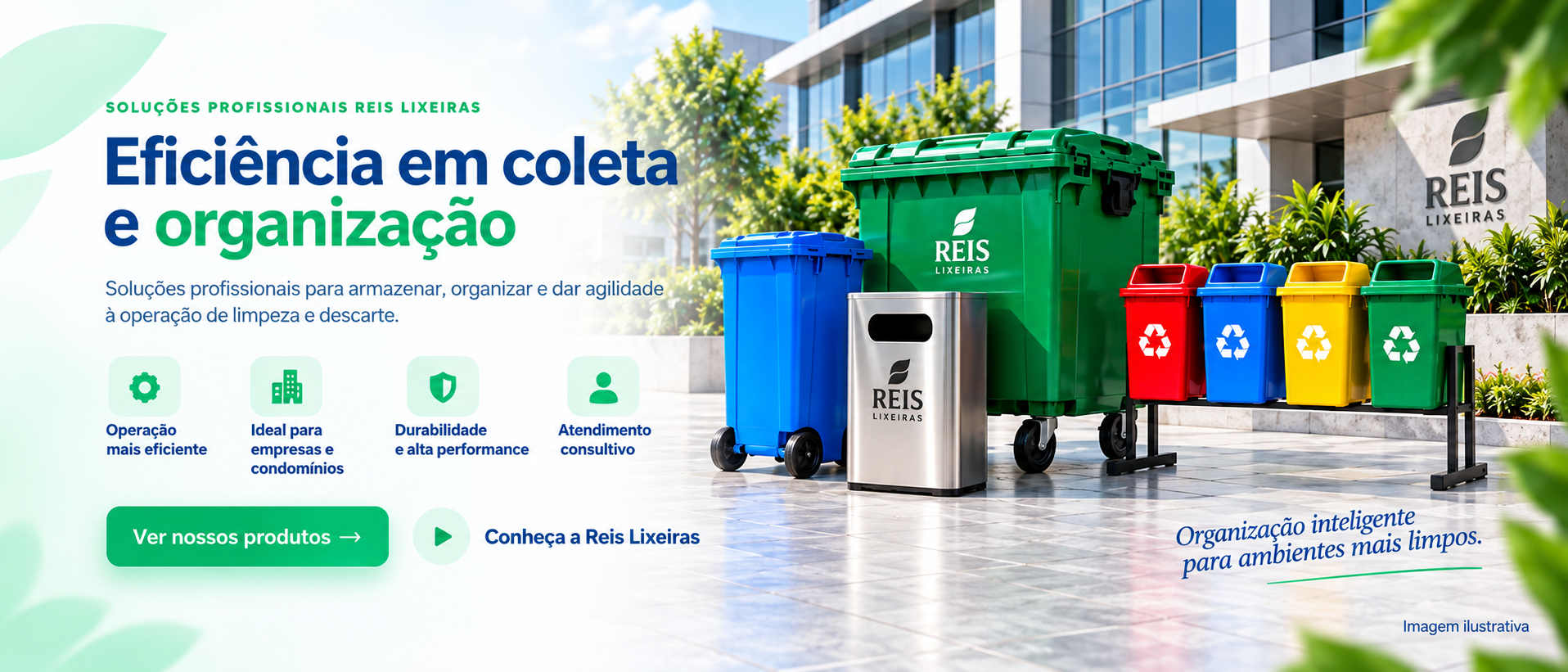 Eficiência em coleta e organização Reis Lixeiras